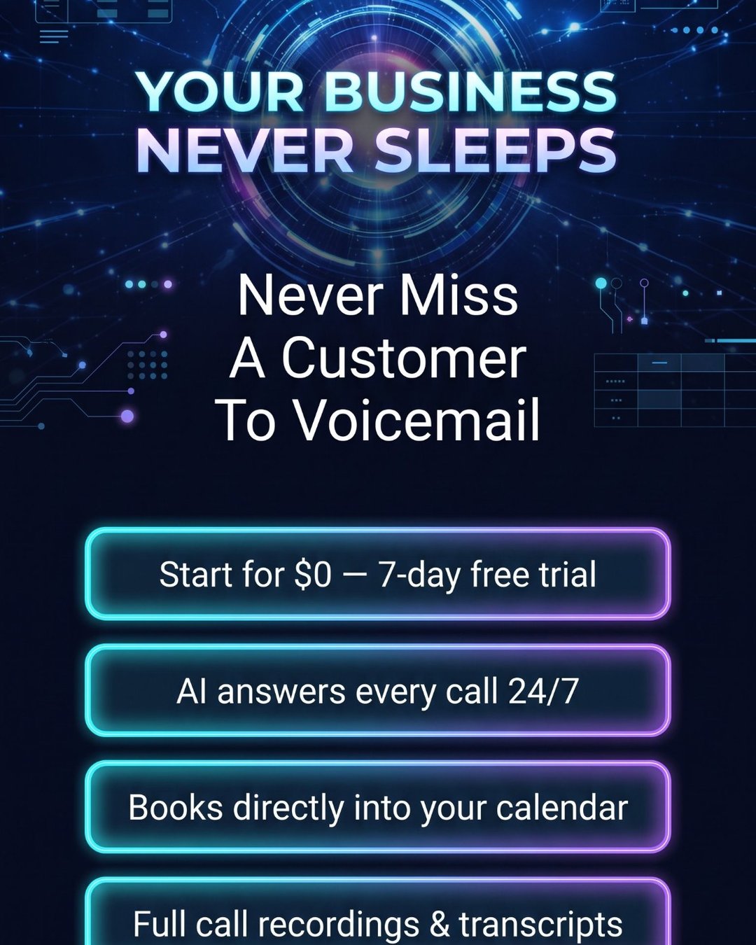 247 Reception creative about a business that never sleeps.